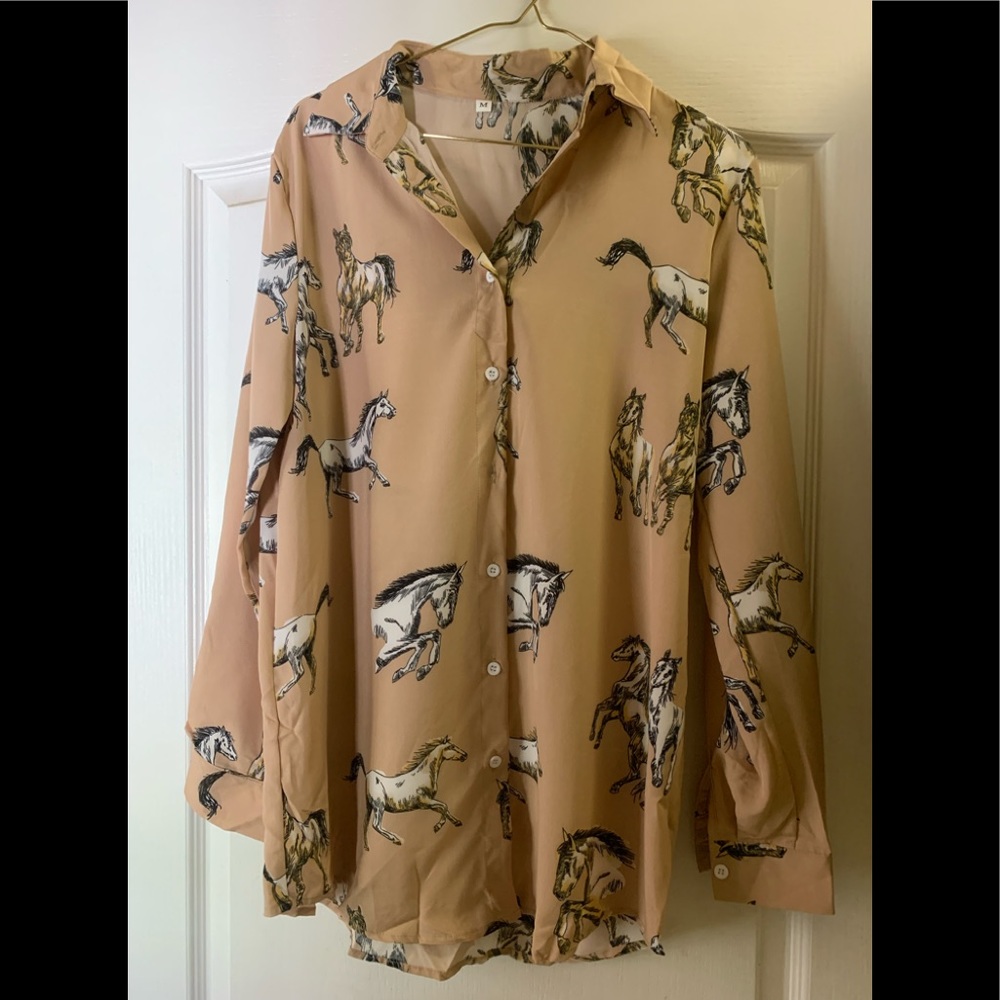 Gorgeous Horse Print Blouse